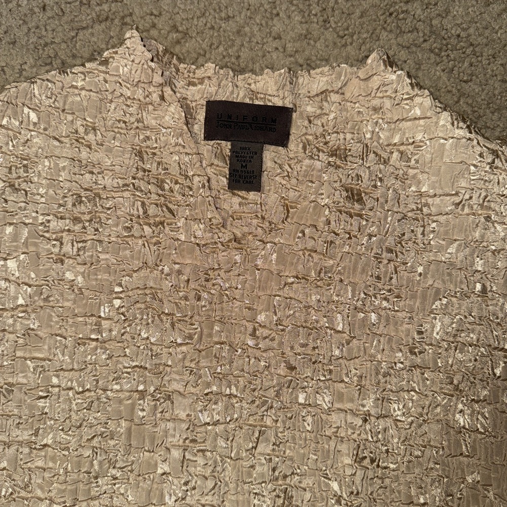 Uniform John Paul Richard Womens Small Ivory V-neck Sleeveless Blouse M621